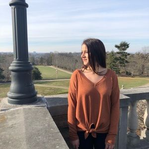 Burnt orange sweater